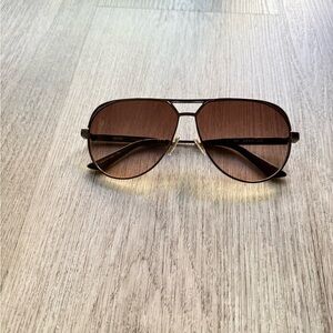 quay australia chocolate brown sleek oversized aviator sunglasses eyewear NEW